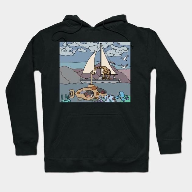 Birds in a Submarine Hoodie by Long Neck Designs